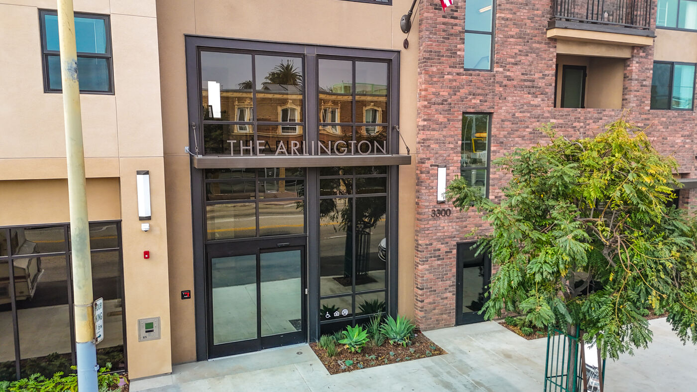 The Arlington multifamily entrance glazing, Los Angeles, CA